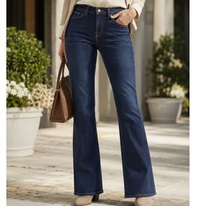 J Brand Flare Leg Jeans Dark Wash Ink Blue Mid Rise Boho Womens Denim 29 Tall